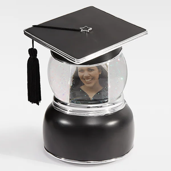 Engraved Graduation Cap Photo Snow Globe