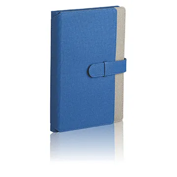 Premium Blue A5 Leatherette Fabric Diary with Two Color and Easy Lock (2010D02)