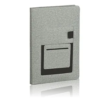 Classic Grey Fabric PU A5 Diary with Pen & Card Holder (GBC10X12)