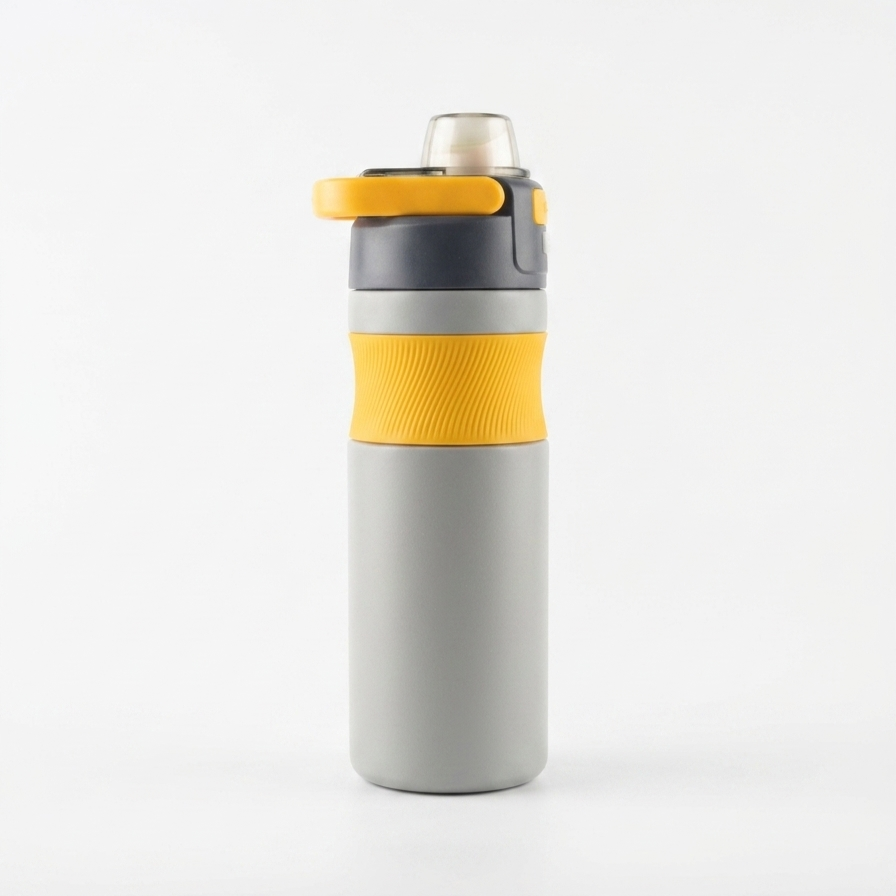 Slate Grey & Active Yellow Textured Grip Sports Bottle