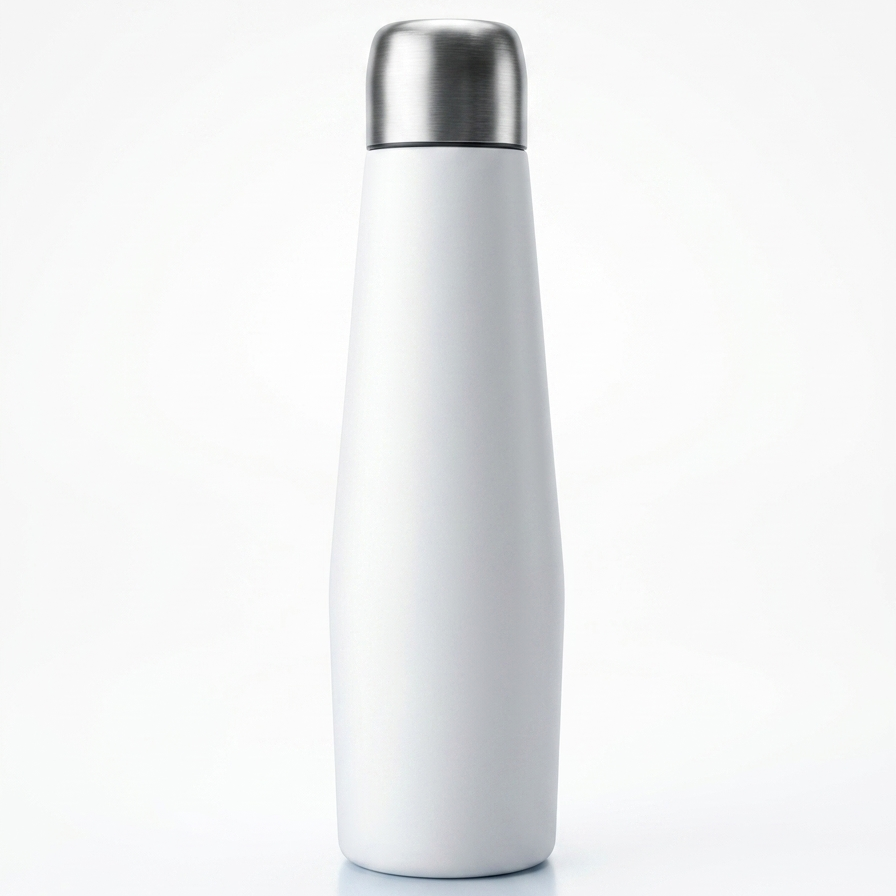 White Classic Wave Insulated Water Bottle