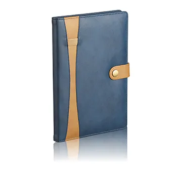 Premium Blue A5 Leatherette Diary with Two Tone Color & Metal Lock (2010D09)